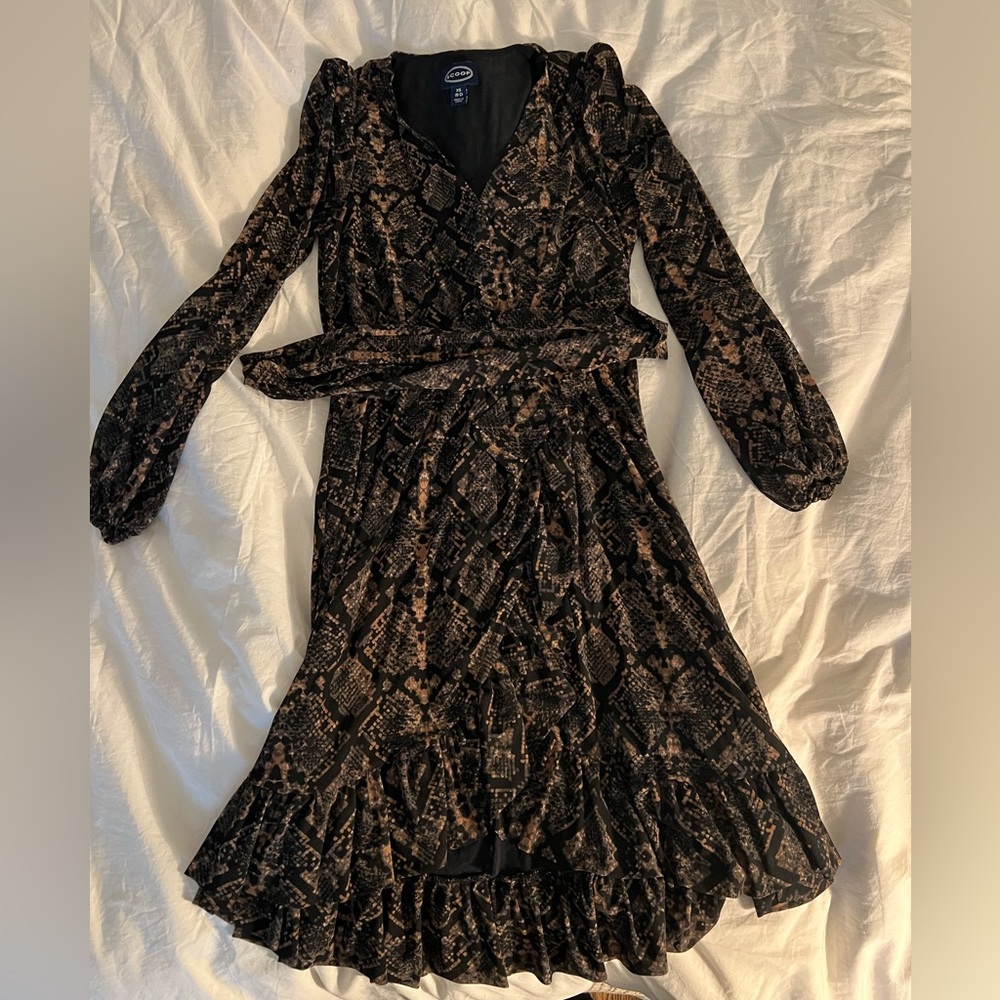 SCOOP Snake Print Dress, sz XS